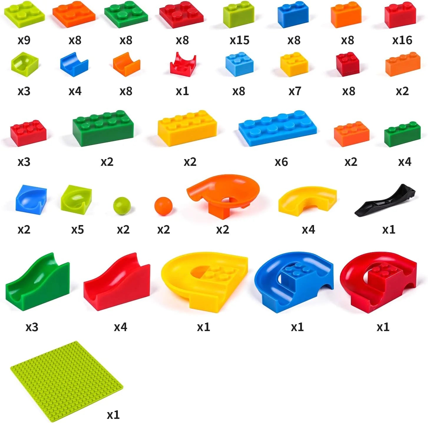 Run Building Blocks for Kids Ages 4-8, 168 PCS Classic Big Size Blocks Set, Crazy Run Building Blocks with 4 Balls Race Track, Educational Toys Bricks Set Christmas Birthday Toy for Boys Girls