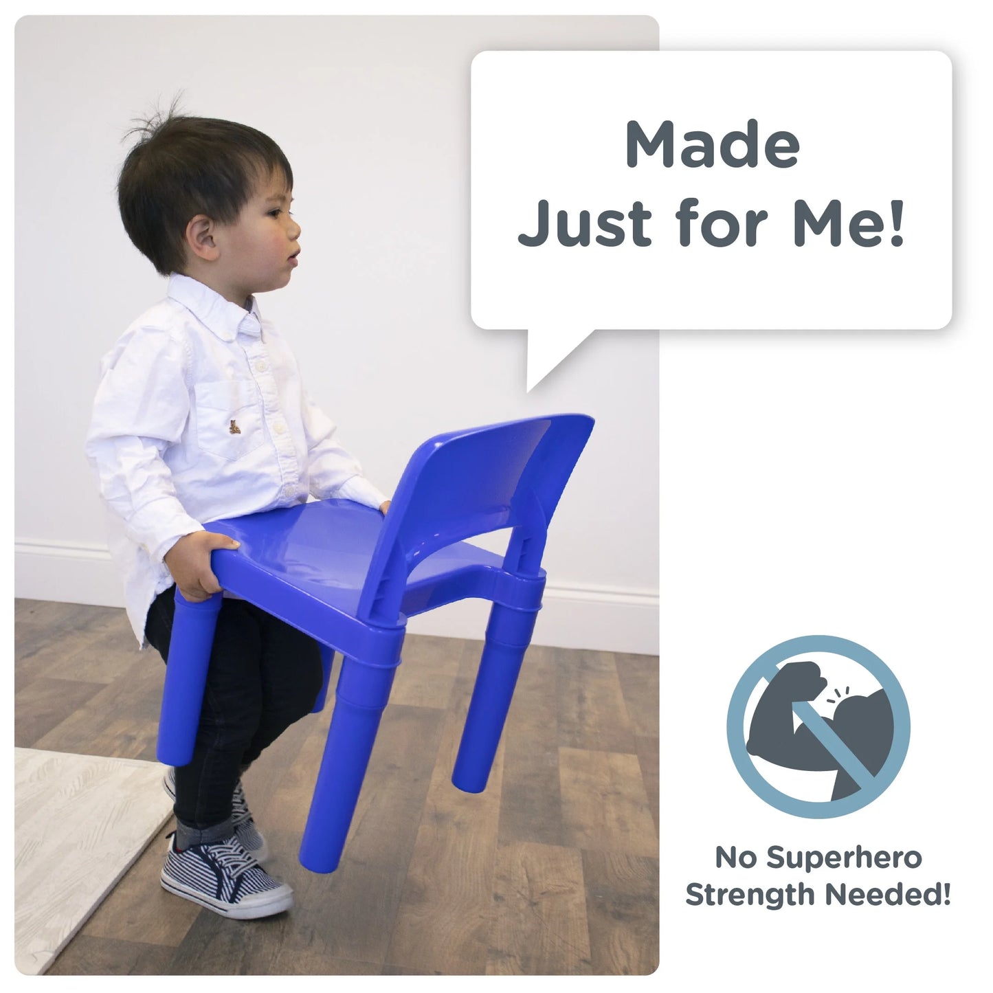 Primary Toddler 2-In-1 Plastic Building Blocks-Compatible Activity Table and 2 Chairs Set, Round, Primary