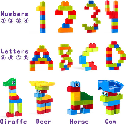 Run Building Blocks for Kids Ages 4-8, 168 PCS Classic Big Size Blocks Set, Crazy Run Building Blocks with 4 Balls Race Track, Educational Toys Bricks Set Christmas Birthday Toy for Boys Girls